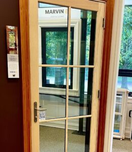 Marvin Elevate Inswing French Door featured in our Oxford, CT showroom. 